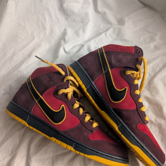 Nike Other - Nike Dunk High Premium SB in Red, Black & Yellow